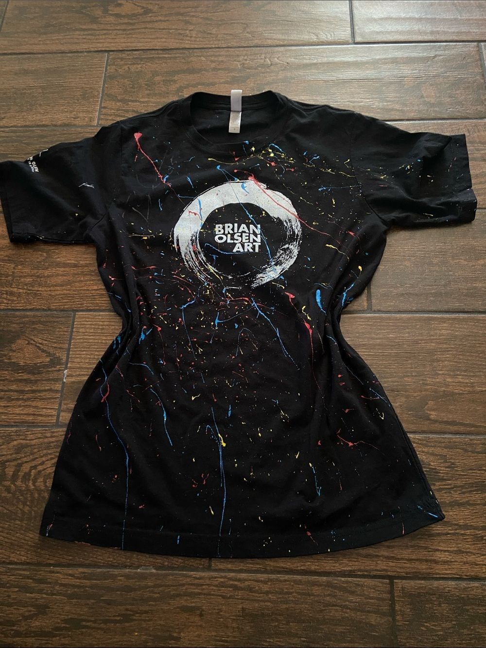 10/$50 Next Level Apparel Black Graphic Paint-Splatter Tee Size S